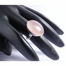 Beautiful Rose Quartz Gemstone 925 Sterling Silver Handmade Ring All Size