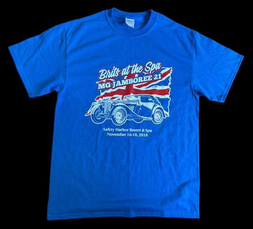 Brits At The Spa MG Car Jamboree 2018 Safety Harbor Shirt Medium M Blue Unworn