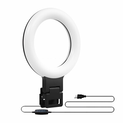 P87C 6'' Ringlicht Klemmen USB LED Lampe Schwanenhals 3 Modi & 10 Helligeitsstufe