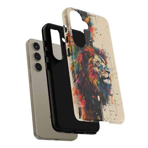 Phone Case for iPhone, Pixel, Galaxy - Lion Retro Abstract Colorful Cover - Picture 118 of 191