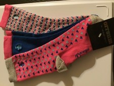 NWT Original Penguin BRIGHT Colors Pink Grey Socks 3-pack OS Women's Sample Pack