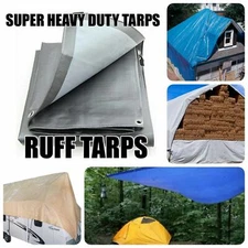 12x12 Super Heavy Duty Tarp Multi Purpose Waterproof Tarpaulin Reversible Cover