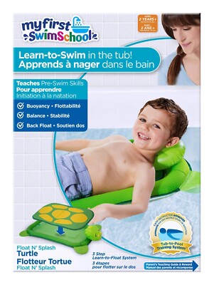 Aqua Float-n-Splash Turtle Baby Float with Removable Pillow, 66 x 39-cm, Green
