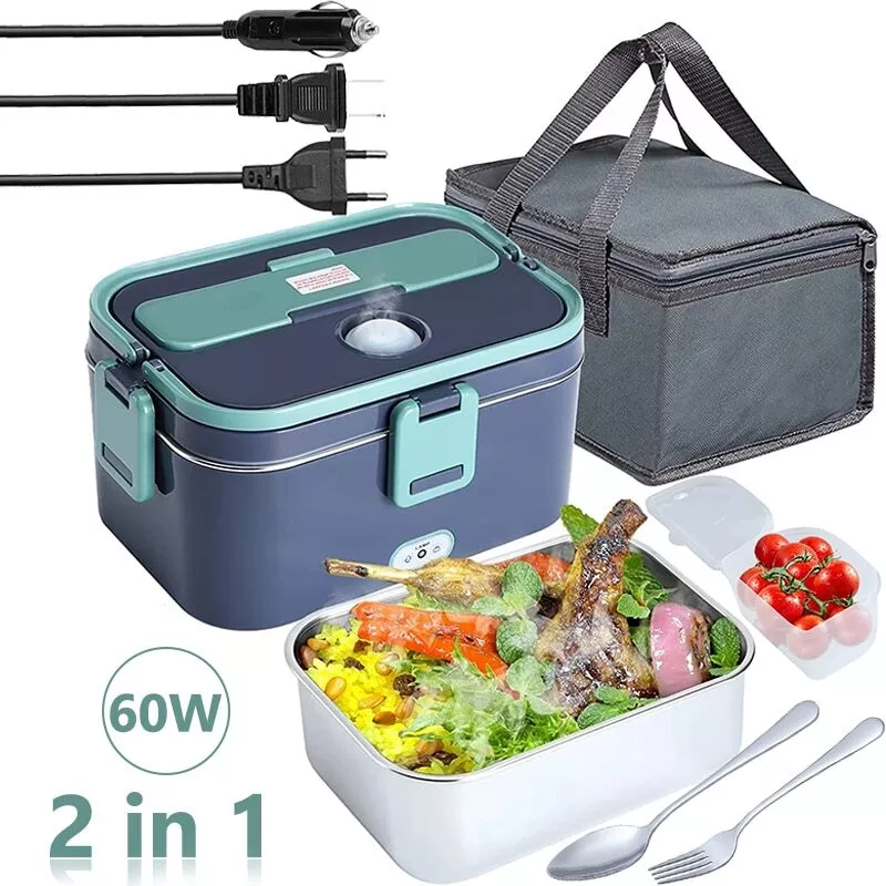 1.8L Electric Heating Lunch Box Portable for Car Office Food Warmer  Container