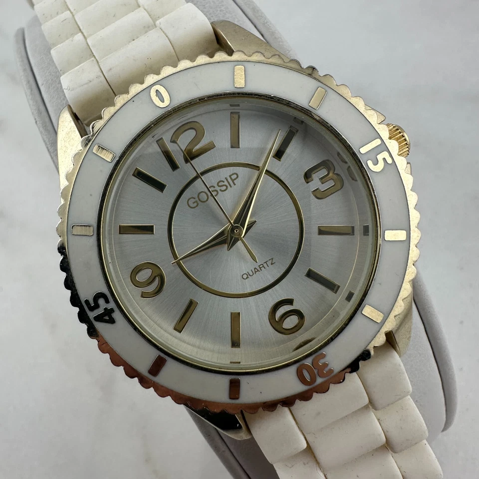 Gossip наручные часы белый / золото GSP815B круглый циферблат часов - имеет новый аккумулятор - Изображение 2 из 4