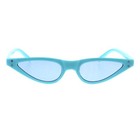 Women's Sunglasses Trendy Skinny Small Flat Cat Eye Oval Frame UV400 Blue — photo 2