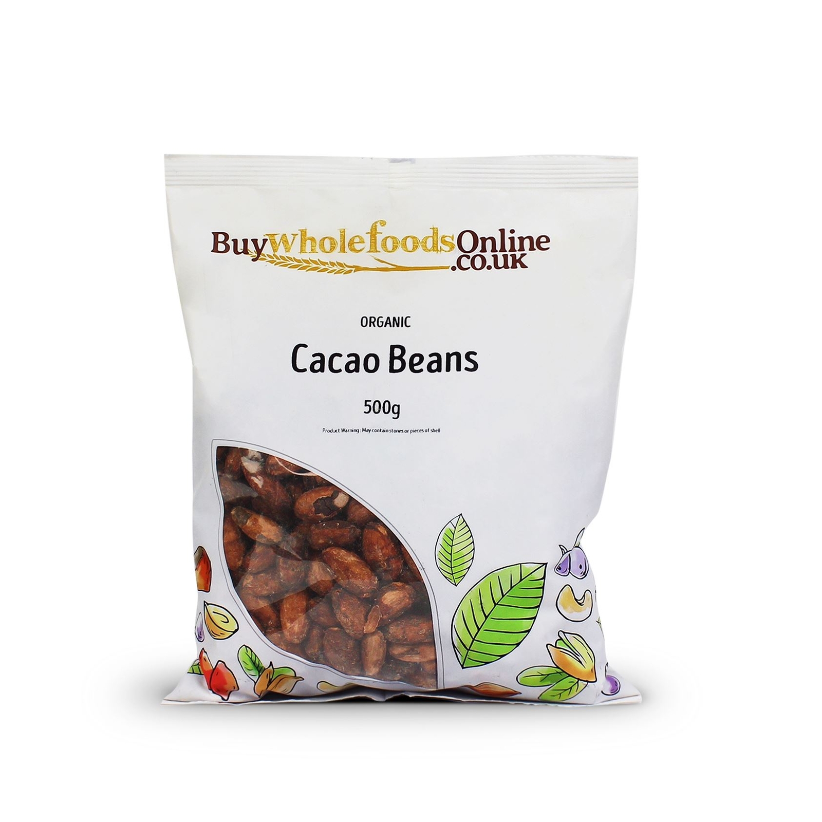 Organic Cacao Beans 500g | BWFO | Free UK Mainland P&P