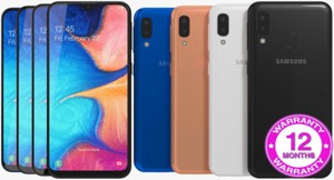 Samsung Galaxy A20e Dual SIM 32GB entsperrt schwarz weiß blau rosa 4G Handy V GUT