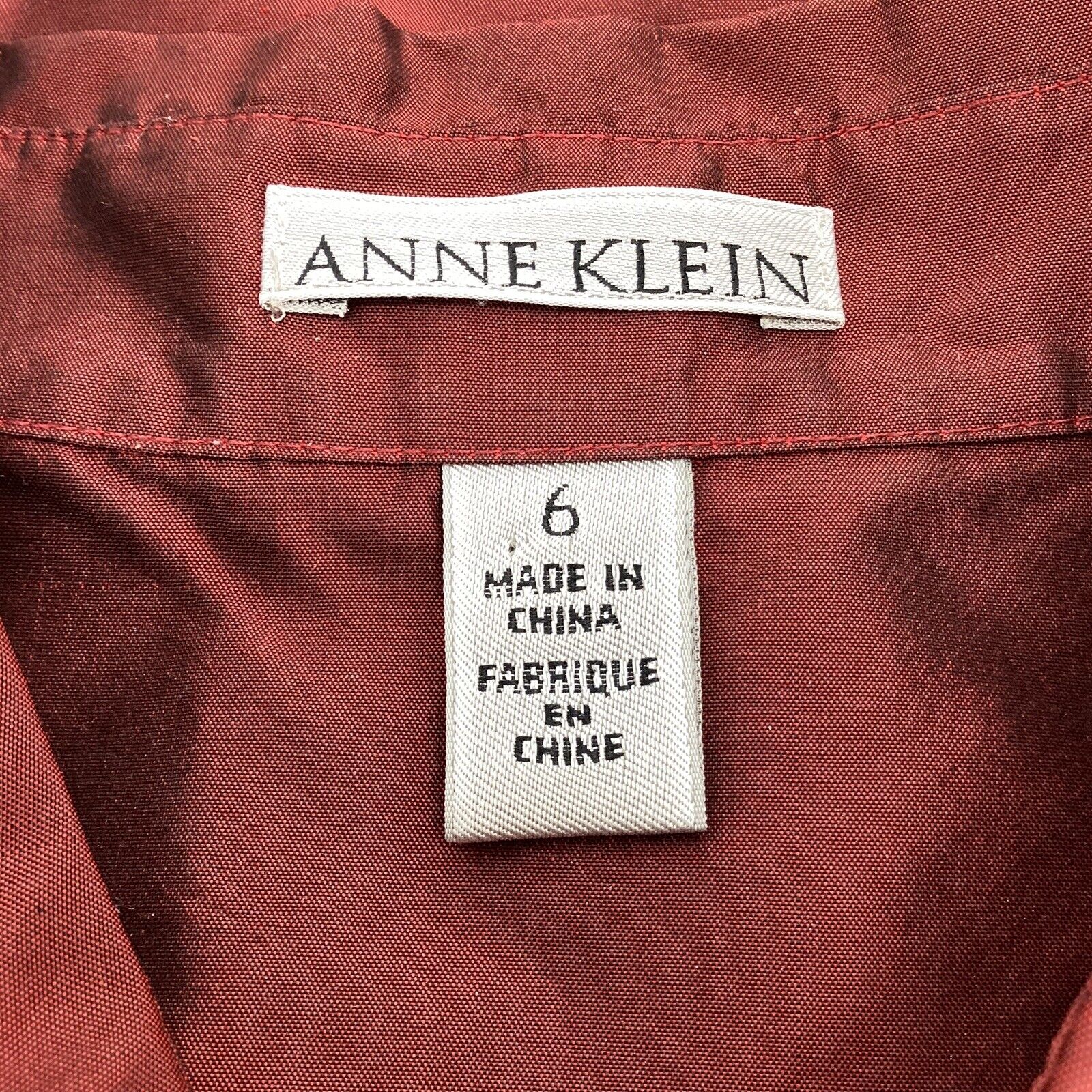 A Line Anne Klein Women's Size 6 Silk Blouse Long… - image 3
