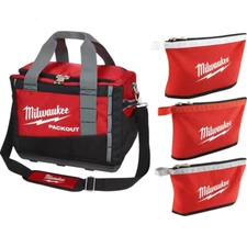 Tool Bag Spacious Storage Compartment with 15 Inch Zipper Pouches PACKOUT Red