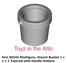 Lego 2x 95343 Light Bluish Gray Minifigure, Utensil Bucket 1 x 1 x 1 10497