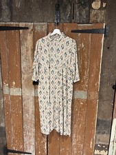 Women's Long Patterned Dress Multicoloured Button-Up Collared