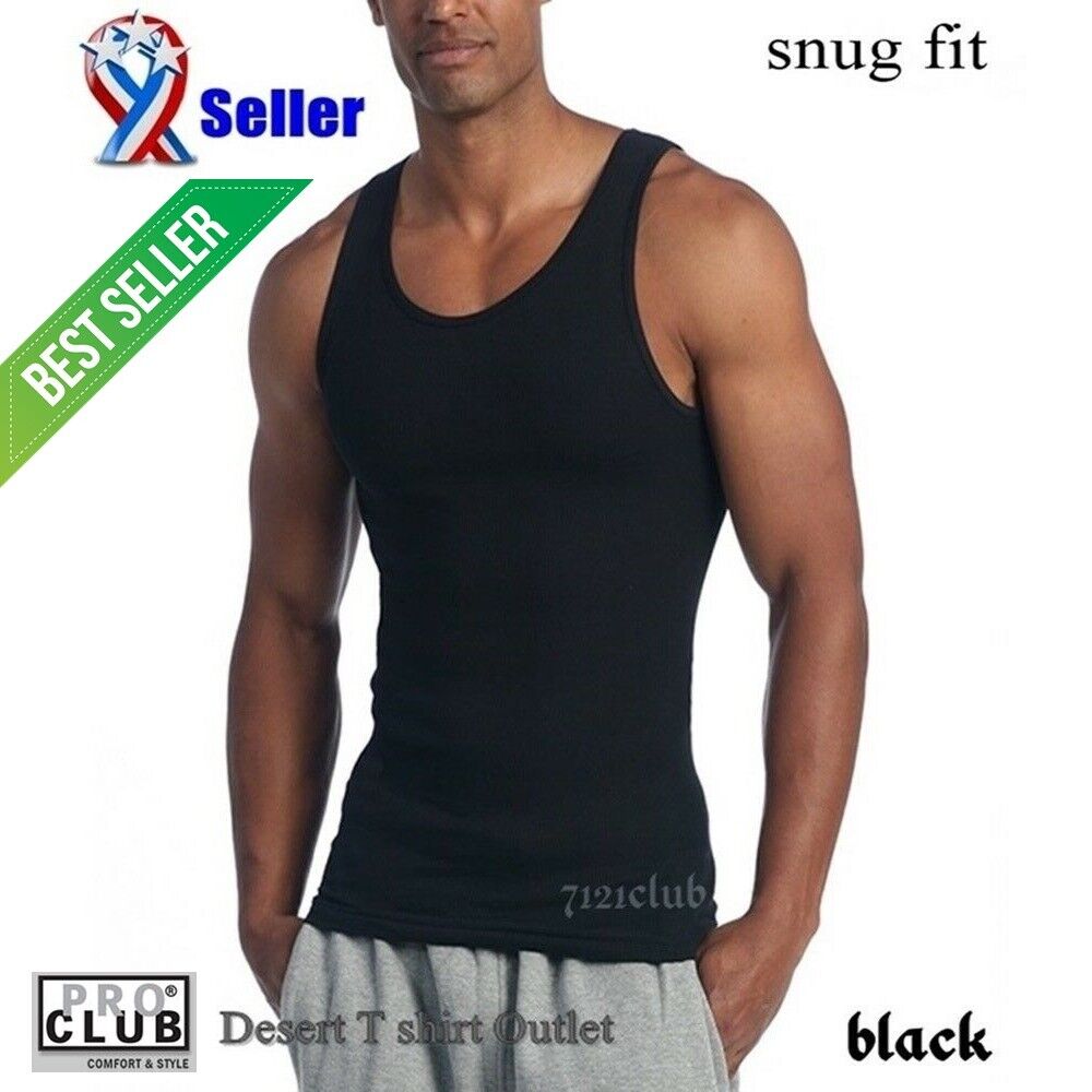 Tank Tops Wife Beater Lot 3 PRO CLUB A SHIRTS TANK TOP BLACK ProClub Mens Wife Beater Undershirt S-7XL | eBay