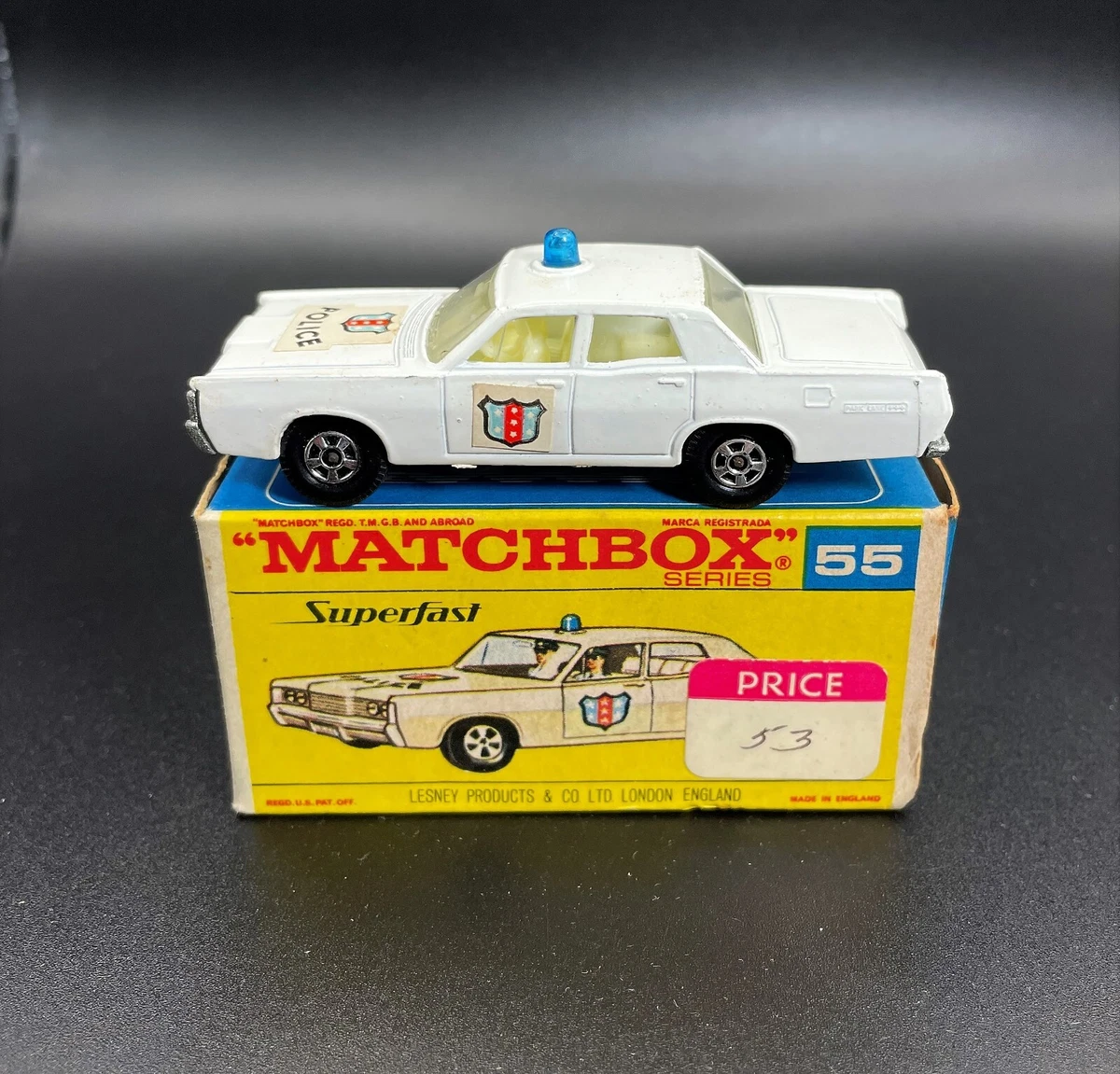 Matchbox Superfast 55 Mercury Police Car MIB Lesney Spectacular