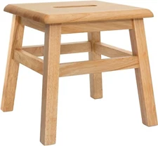 eHemco Solid Hardwood Step Stool/Footstool, 12.25 Inches (Collectible)