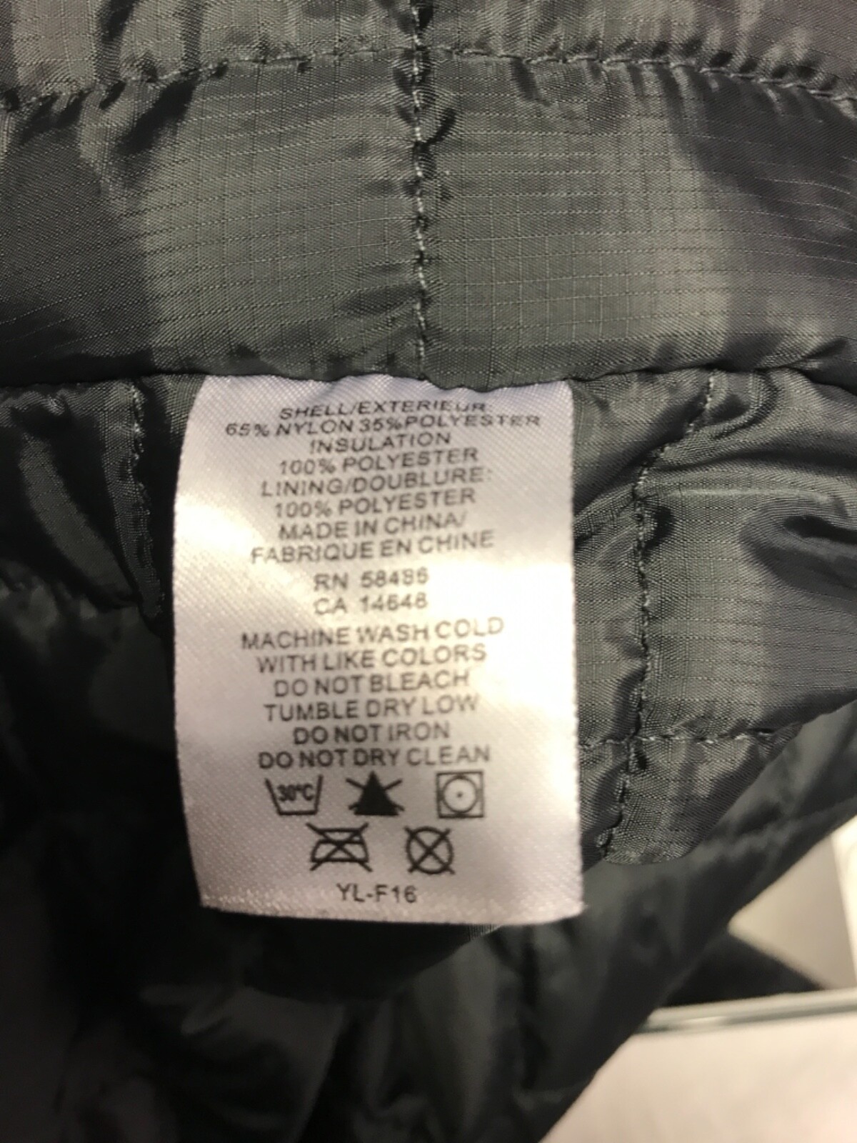 White Sierra Medium Rain Jacket Smokey Black w Hood Zip Up Lightweight Coat Sz S
