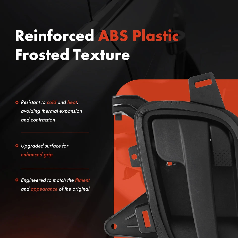 Manija de puerta interior delantera derecha negra con textura para International Harvester ProStar Foto 4 de 4