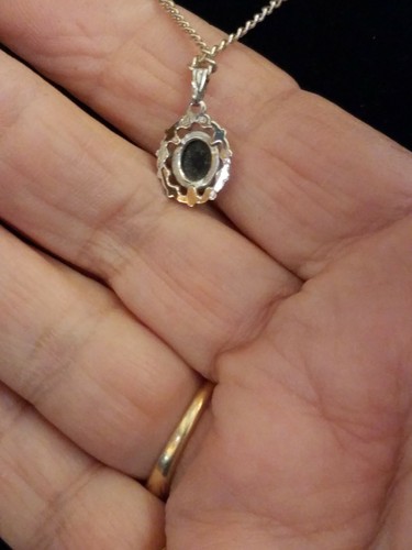 Sterling Silver And Onyx Pendant - Picture 9 of 9
