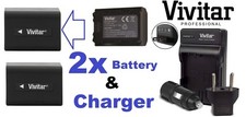 Super Hi Capacity 2-Pcs NP-FZ100 Battery  Dual Volt Charger For Sony Camera