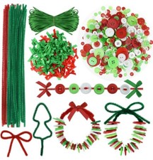 Christmas Wreath Ornament Craft Kit 600pcs Assorted Sizes Colorful Christmas