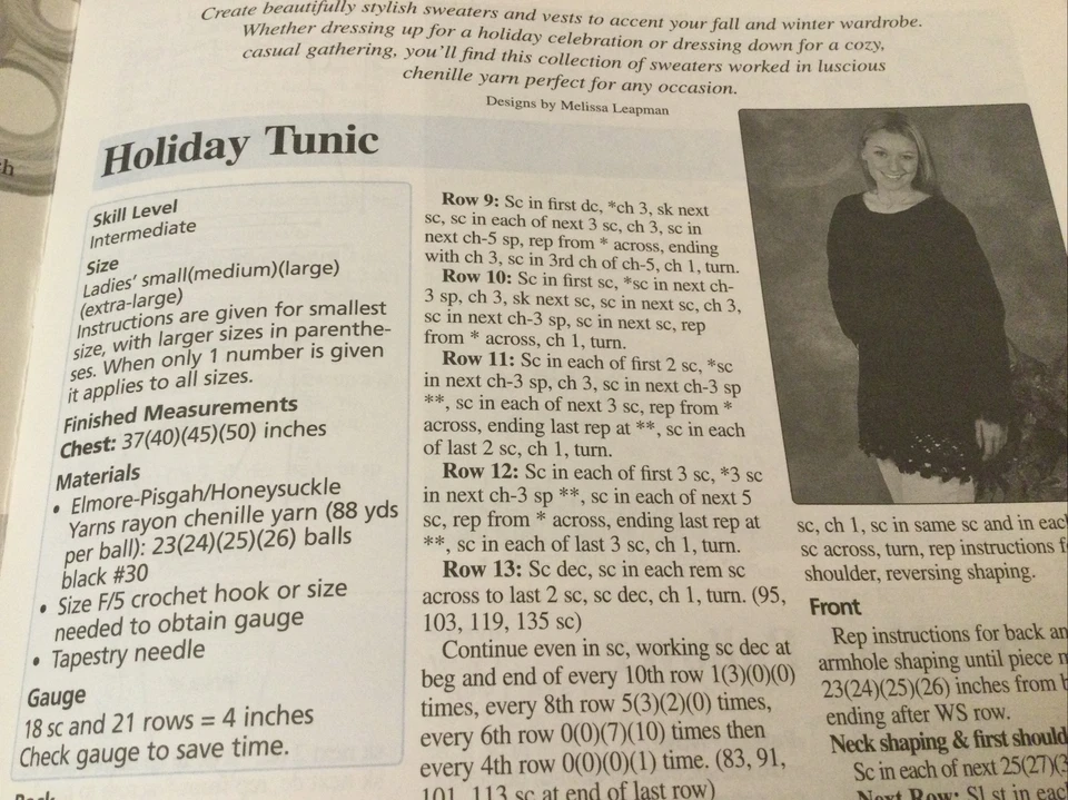 Crochet Chenille Sweaters by Melissa Leapman - White Birches 101153 - Image 3 of 4