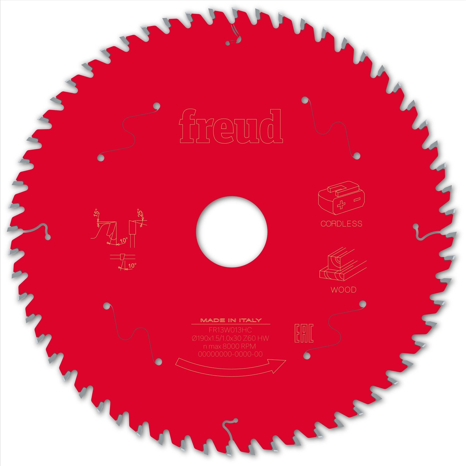 Freud F03FS10060 Wood Circular Saw Blade 190mm x 30mm x 1.45mm x 60T