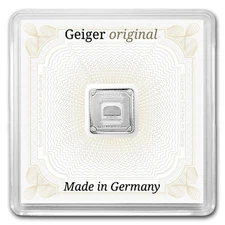 Geiger Original 1g .999 Silver Square Bar BU – Sealed in Mint Capsule