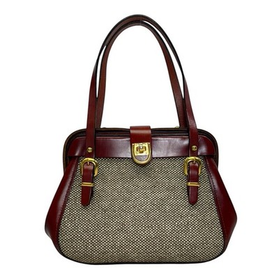 Vintage 60s 70s ZENITH Handmade Tweed Leather Satchel Bag Handbag Doctor RARE