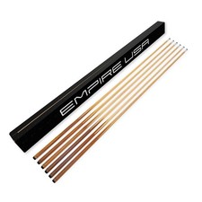 Set of 6 Pool Cues 57 OnePiece Hardwood Billiard Cue Sticks with 13mm Leath...