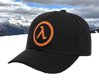 HALF LIFE (1 & 2) Full Color LAMBDA Logo Adjustable Ballcap Hat - Black