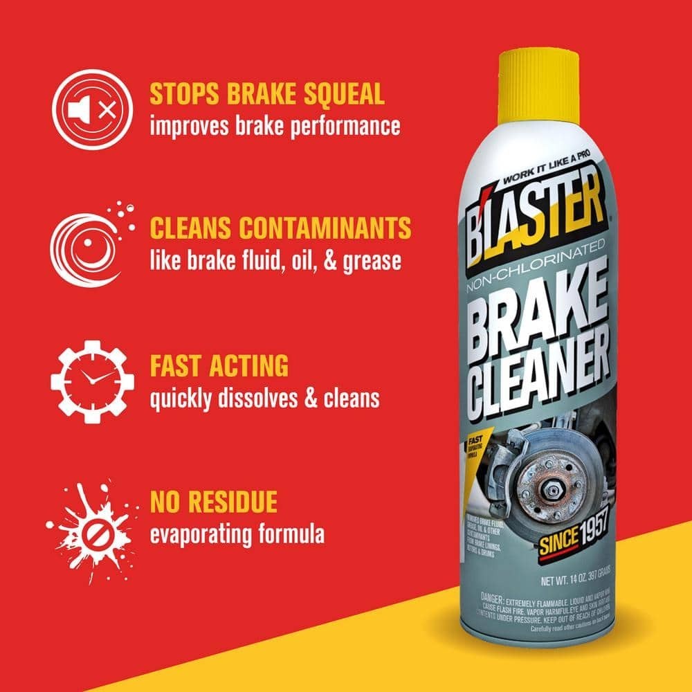 14 Oz. Non-chlorinated Brake Cleaner Spray | Removes Brake Fluid, Oil Grease