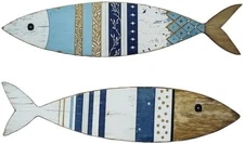 Wooden Fish Wall Decor Nautical Coastal