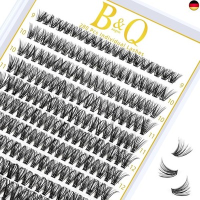 B&Q Individual Lashes, 40D Lash Cluster Einzelne Wimpern for Beginners D