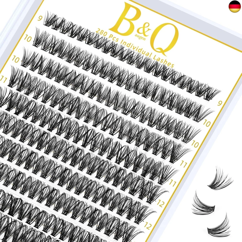 BQAUGEN B&Q Individual Lashes, 40D Lash Cluster Einzelne Wimpern for Beginners D