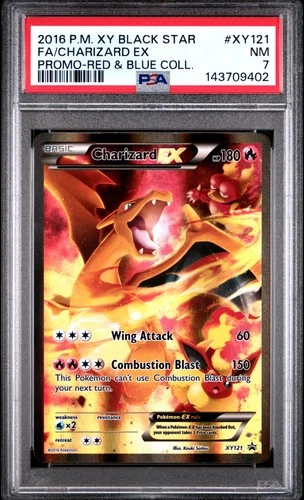 2016 POKEMON XY PROMO RED & BLUE COLLECTION FULL ART/CHARIZARD EX PSA 7