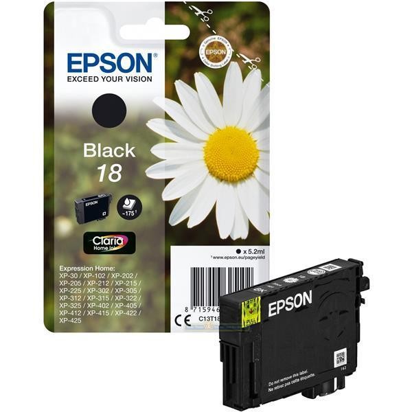 Original Epson Druckerpatrone T1801 Black Schwarz GäNseblüMchen-Serie T18-image