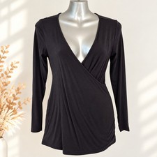 ASOS Design Maternity wrap top black crossover V-neck size 10