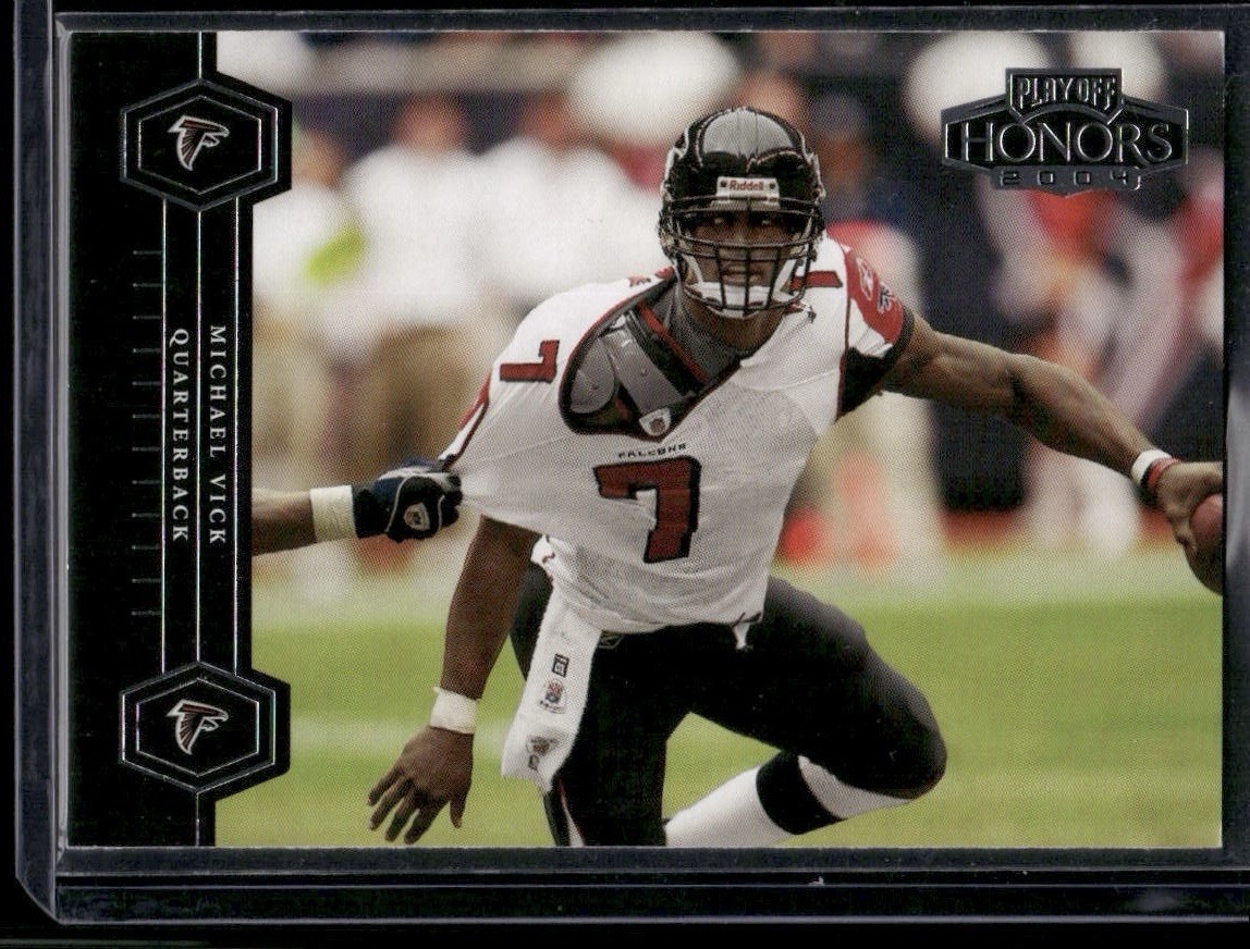 2004 Playoff Honors Michael Vick Atlanta Falcons Football Card #4 W/Top Loader