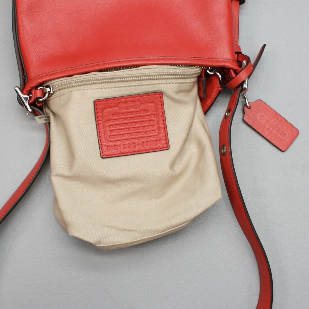 COACH Legacy Mini Duffle Crossbody Red Leather Purse Tassels