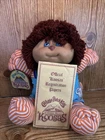 Vintage 1984 Cabbage Patch Koosas Lion Blue Overalls Orange Stripes Certificate