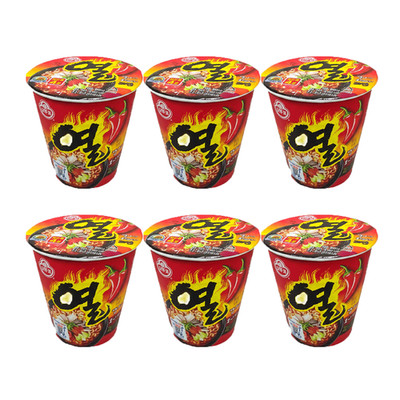 [Set of 6] Ottogi Yeul Ramyun Mini Cup - Spicy Korean Instant Ramen(K-Food)