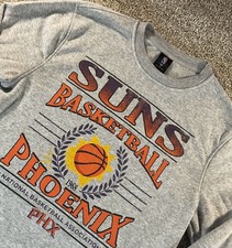 NBA Phoenix Suns Basketball Vintage Gray Pullover Sweatshirt Size Medium