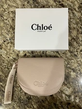 Chloé Parfum Cute Dusty Rose Pink Pebbled Pouch Wristlet Cosmetic Bag New In Box