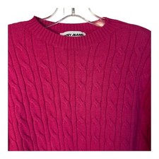 DKNY Jeans Pink Cable Knit Extra Long Sleeve Pullover Crew Neck Sweater JR XS
