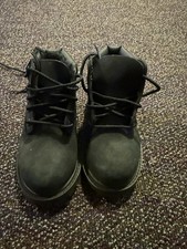 Timberland Primaloft Boys Black Leather Lace-Up Slip Resistant Ankle Boot Size 6