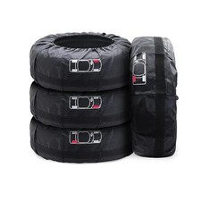 Car Tire Cover, Seasonal Tire Totes,Polyester Wheel 19-23in tyres Black-L