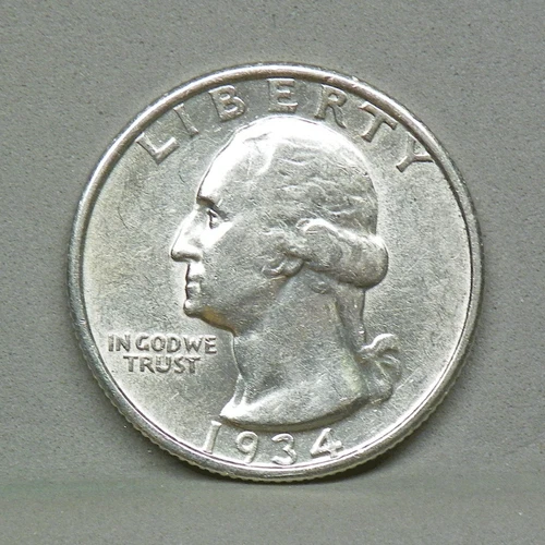1934-D WASHINGTON QUARTER, About Uncirculated