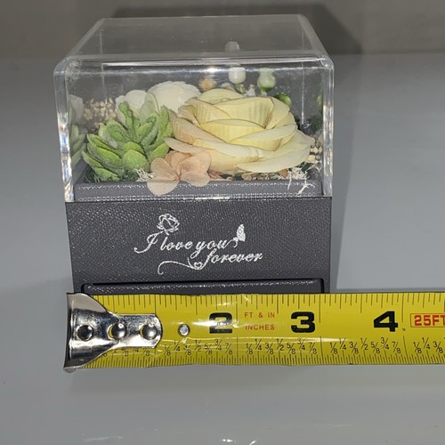 Grey Gift Box, Floral & Jewelry Box With 1 Pull Out Drawer - Used, Good - Picture 7 of 9