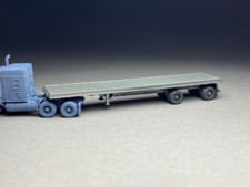 N Scale 1:160 One 1 Spread-axle Flatbed trailer ONLY  - UNPAINTED, NOT TOY