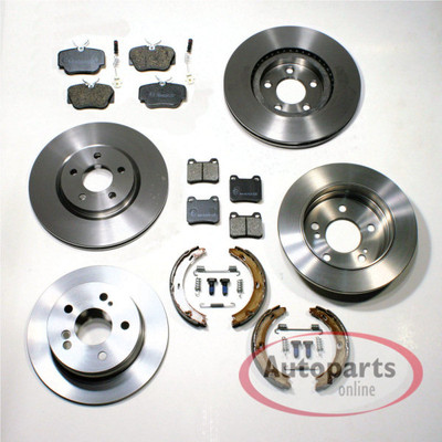 Bremsen Set Ø 262 mm + Ø 258 mm + Beläge vorne hinten für Mercedes 190er [W201]